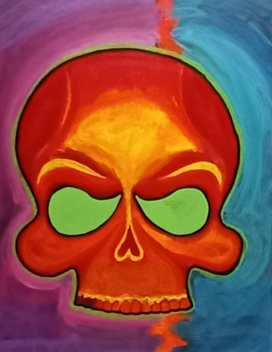 Skull - Hand Painted Canvas By Carmine Genovese